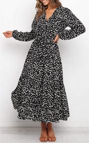 img 2 attached to 🐆 MITILLY Boho Leopard Print Maxi Dress: Stylish Ruffle Long Sleeve V Neck for Casual or Party Wear