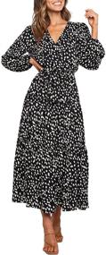 img 4 attached to 🐆 MITILLY Boho Leopard Print Maxi Dress: Stylish Ruffle Long Sleeve V Neck for Casual or Party Wear