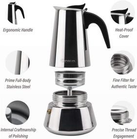 img 3 attached to ☕ Stainless Steel Stovetop Espresso Maker - 6 Cup Moka Pot for Full-Flavored Espresso - Italian Coffee Percolator - Coffee Maker with Gift Package (2 cups, 1 spoon)