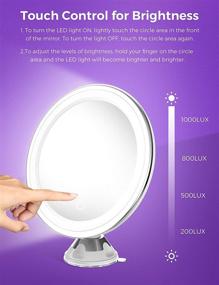 img 2 attached to Enhanced Lighted Makeup Mirror with 10x Magnification, Touch Control LED Lights, 360° Rotating Arm, and Secure Suction Cup - Ideal for Home, Bathroom Vanity, and Travel