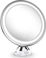 enhanced lighted makeup mirror with 10x magnification, touch control led lights, 360° rotating arm, and secure suction cup - ideal for home, bathroom vanity, and travel logo