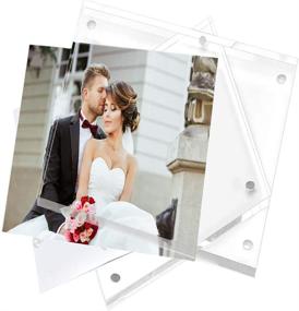 img 3 attached to 🖼️ Magicool Premium Acrylic Magnet Photo Frame - Double Sided Desktop Frames | 5x5 Size | Pack of 2