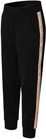 img 4 attached to 🌈 Rainbow Striped Jogger Sweatpants for Girls' in Pants & Capris - Pocket Included