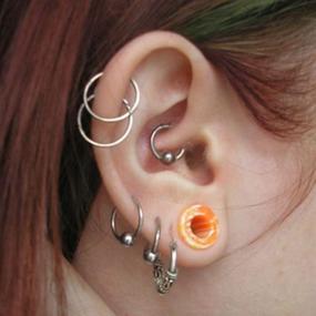 img 2 attached to 💎 Stylish Stainless Sleeper Earrings for Women - Perfect for Cartilage Piercings