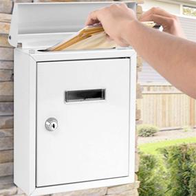 img 4 attached to 📬 SereneLife SLMAB01 Weatherproof Wall Mount Mailbox - Large Capacity, Commercial Rural Home Decorative & Office Business Parcel Box Package Drop Slot Secure Lock