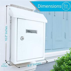 img 2 attached to 📬 SereneLife SLMAB01 Weatherproof Wall Mount Mailbox - Large Capacity, Commercial Rural Home Decorative & Office Business Parcel Box Package Drop Slot Secure Lock