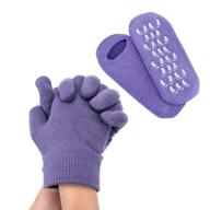 🧤 gel moisturizing gloves and socks with essential oils for repairing dry rough cracked eczema hands/feet - cotton/purple, ccbeauty spa beauty gift logo