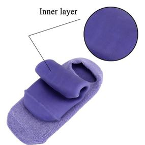 img 2 attached to 🧤 Gel Moisturizing Gloves and Socks with Essential Oils for Repairing Dry Rough Cracked Eczema Hands/Feet - Cotton/Purple, CCbeauty Spa Beauty Gift