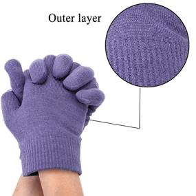 img 1 attached to 🧤 Gel Moisturizing Gloves and Socks with Essential Oils for Repairing Dry Rough Cracked Eczema Hands/Feet - Cotton/Purple, CCbeauty Spa Beauty Gift