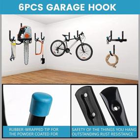 img 2 attached to 🔧 Katkuca Heavy Duty Wall Mounted Garage Storage Utility Hooks and Hangers - Organizers for Tools, Bikes, Ladders, Chairs