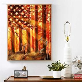 img 1 attached to 🎨 Adults DIY 5D Diamond Painting Kit - Number Painting Cross Stitch Full Round Drill Embroidery American Flag and Deer Pictures - Arts Home Decor - 1 Pack (11.8x15.7in) by Tangbr