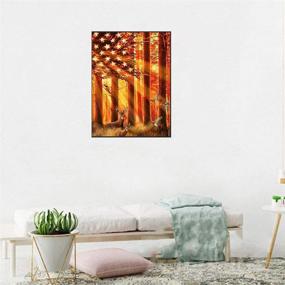 img 2 attached to 🎨 Adults DIY 5D Diamond Painting Kit - Number Painting Cross Stitch Full Round Drill Embroidery American Flag and Deer Pictures - Arts Home Decor - 1 Pack (11.8x15.7in) by Tangbr