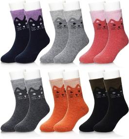 img 4 attached to 6 пар носков Eocom для детей на зиму из теплой шерсти - уютные носки для детей, малышей, мальчиков и девочек - термо- и плотные носки для ботинок.