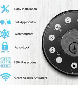 img 3 attached to 🔒 Sifely Smart Lock for Keyless Entry, Front Door Deadbolt Lock with Keypad, Digital Security Door Lock, Black