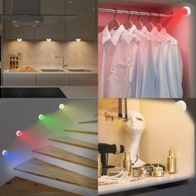 img 1 attached to 💡 Wireless RGB Push Lights: Remote Controlled Closet Tap Light - 4 Pack