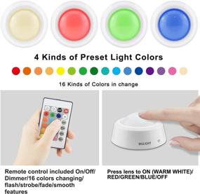 img 3 attached to 💡 Wireless RGB Push Lights: Remote Controlled Closet Tap Light - 4 Pack
