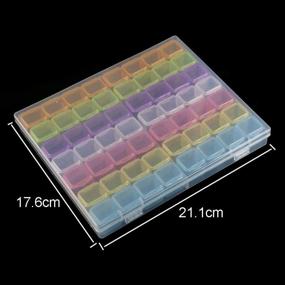 img 3 attached to 🎨 Multicolor 56 Grids Diamond Painting Box: Plastic Jewelry Organizer Storage Container for DIY Rhinestone Beads, Nail Art Tools, and Small Findings. Ideal for Diamond Embroidery and Nail Art Projects.