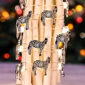 img 3 attached to 🦓✨ Zebra Fairy String Lights for Kids Bedroom Decoration - 10 Ft 30 LED Cute Animal Lights, USB & Battery Powered, Includes Remote