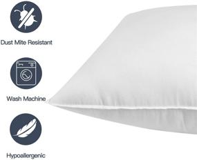 img 2 attached to 🌿 Premium Ashler Set of 4 Water Resistant Pillow Inserts - 20 x 20 Inches, Indoor and Outdoor Hypoallergenic Polyester Sham