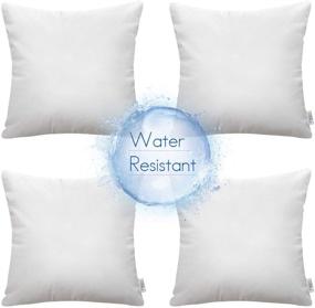 img 4 attached to 🌿 Premium Ashler Set of 4 Water Resistant Pillow Inserts - 20 x 20 Inches, Indoor and Outdoor Hypoallergenic Polyester Sham