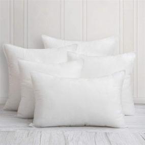 img 3 attached to 🌿 Premium Ashler Set of 4 Water Resistant Pillow Inserts - 20 x 20 Inches, Indoor and Outdoor Hypoallergenic Polyester Sham