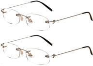 👓 soolala unisex lightweight rimless quality readers thin reading glasses - enhanced seo logo