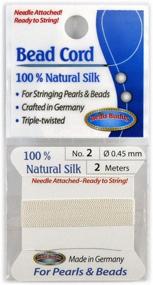 img 4 attached to Premium Bead Buddy Silk Cord Thread 0.45mm in Natural White 🧵 Color with Pre-Attached Needle - Perfect for Jewelry Making - 2m Length