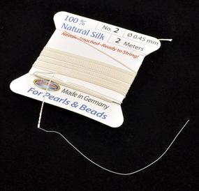 img 3 attached to Premium Bead Buddy Silk Cord Thread 0.45mm in Natural White 🧵 Color with Pre-Attached Needle - Perfect for Jewelry Making - 2m Length