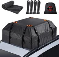 🚗 z8 car top roof bag cargo carrier: 15 cubic feet, waterproof, with 8 reinforced straps & 4 door hooks - ideal for cars, suvs, jeeps, off-road, vans logo