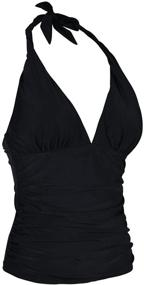 img 2 attached to Hilor Womens Plunging Shirred Tankini Women's Clothing for Dresses