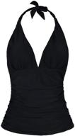 hilor womens plunging shirred tankini women's clothing for dresses logo