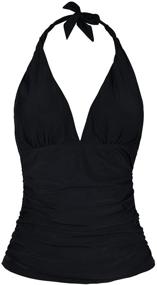 img 3 attached to Hilor Womens Plunging Shirred Tankini Women's Clothing for Dresses