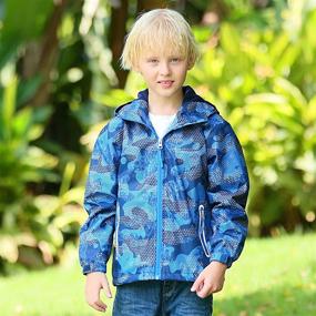 img 3 attached to Waterproof Windbreaker Lightweight Windproof Boys' Jackets & Coats by SHIBASHAN