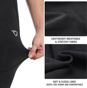 img 3 attached to 🏃 BALEAF Men's Thermal Fleece Running Pants Cycling Tights | Long Warm Bike Leggings | Cold Weather Winter Gear for Outdoor Activities