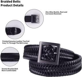 img 3 attached to FashGudim: Premium Elastic Stretch Braided Leather - Ultimate Comfort and Style