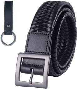 img 4 attached to FashGudim: Premium Elastic Stretch Braided Leather - Ultimate Comfort and Style