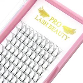 img 4 attached to 👁️ 5D-D-0.10,14mm Premade Fans Eyelash Extensions: Short Stem Volume Lashes in C and D Curl - 9 to 19 mm Range