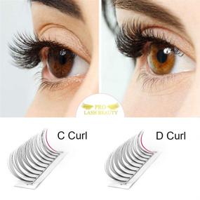 img 1 attached to 👁️ 5D-D-0.10,14mm Premade Fans Eyelash Extensions: Short Stem Volume Lashes in C and D Curl - 9 to 19 mm Range