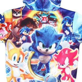 img 2 attached to 🦔 Playful and Stylish Son-ic The Hedge-hog Coat Zip Hoodie Shirt Tracksuits for Trendy Boys and Girls!