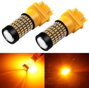 img 4 attached to 🔆 Phinlion Super Bright LED Turn Signal Light Bulbs 2800 Lumens - 4157 3157 3014 103-SMD 3057 3457 4057 3156 LED Bulbs for Blinker Lights - Amber Yellow
