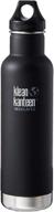 🚰 klean kanteen classic 64oz stainless steel insulated water bottle - shale black, loop cap included logo