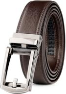 werforu leather ratchet 50inches automatic men's accessories in belts logo