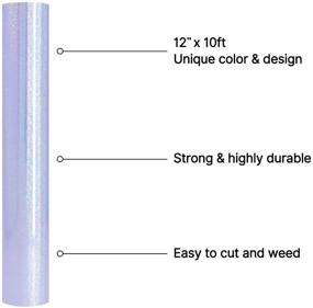 img 3 attached to 🌈 KENICUT Rainbow Glitter Heat Transfer Vinyl HTV Roll for T-Shirts, Caps, Pillows - PU Iron on Vinyl 12"x10ft