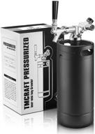 tmcraft 128oz growler tap system with cooler jacket - stainless steel portable home dispenser for fresh and carbonated draft, homebrew, and craft beer (matte black) logo