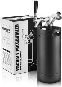 img 4 attached to TMCRAFT 128oz Growler Tap System with Cooler Jacket - Stainless Steel Portable Home Dispenser for Fresh and Carbonated Draft, Homebrew, and Craft Beer (Matte Black)