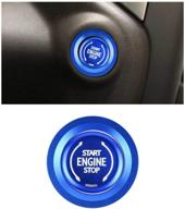 🚗 enhance your chevy with carfib ignition button decals: stylish push start stop stickers for blazer silverado suburban tahoe - 2pcs blue aluminum alloy caps - ideal accessories for car interior decoration - perfect for men and women logo