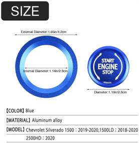 img 2 attached to 🚗 Enhance Your Chevy with CARFIB Ignition Button Decals: Stylish Push Start Stop Stickers for Blazer Silverado Suburban Tahoe - 2Pcs Blue Aluminum Alloy Caps - Ideal Accessories for Car Interior Decoration - Perfect for Men and Women