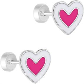 img 3 attached to Safety Girls' Jewelry: Sterling Silver Enamel Earrings