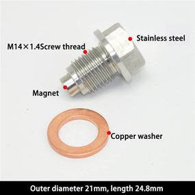 img 2 attached to 🔩 Stainless Steel Magnetic Oil Drain Plug for M14×1.5 Models: Efficient and Durable Solution