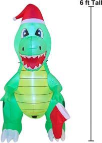 img 1 attached to 🎄 Christmas Party Inflatable: 6 FT Tall Dinosaur Holding a Stocking with LEDs - Ideal for Indoor, Outdoor, Yard, Garden, and Lawn Winter Decorations